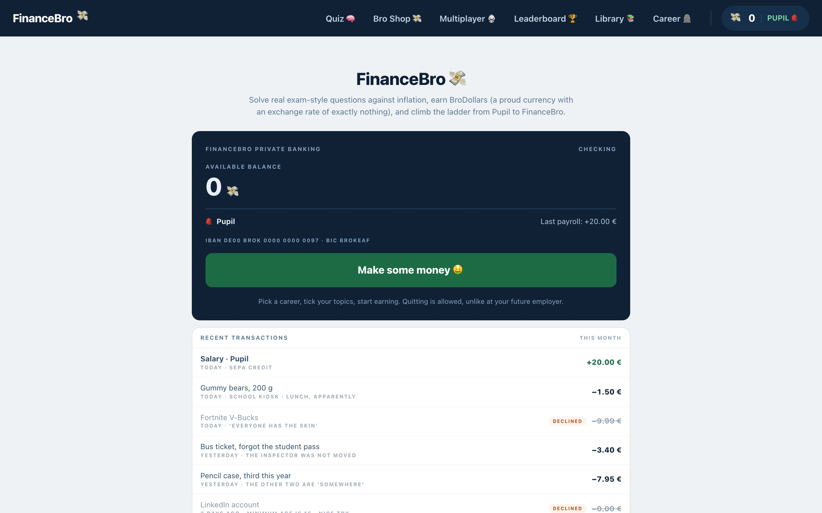 Startseite von FinanceBro